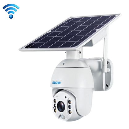 ESCAM QF280 HD 1080P IP66 Waterproof WiFi Solar Panel PT IP Camera with Battery, Support Night Vision / Motion Detection / TF Card / Two Way Audio (White) by ESCAM