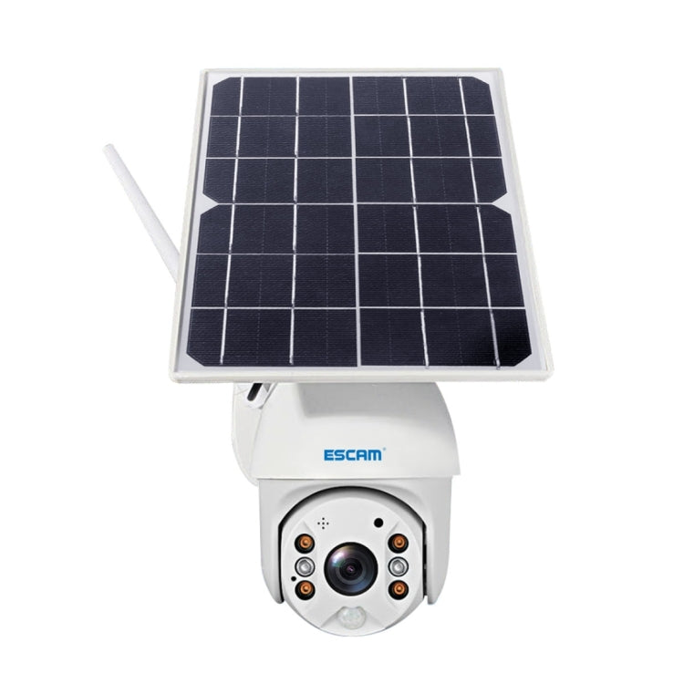 ESCAM QF280 HD 1080P IP66 Waterproof WiFi Solar Panel PT IP Camera with Battery, Support Night Vision / Motion Detection / TF Card / Two Way Audio (White) by ESCAM