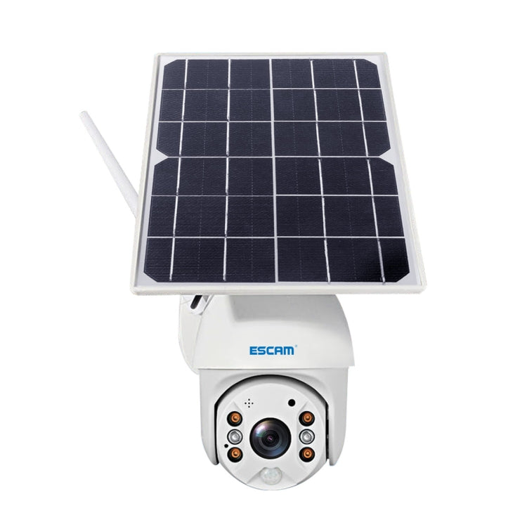 ESCAM QF480 EU Version HD 1080P IP66 Waterproof 4G Solar Panel PT IP Camera without Battery, Support Night Vision / Motion Detection / TF Card / Two Way Audio (White) by ESCAM