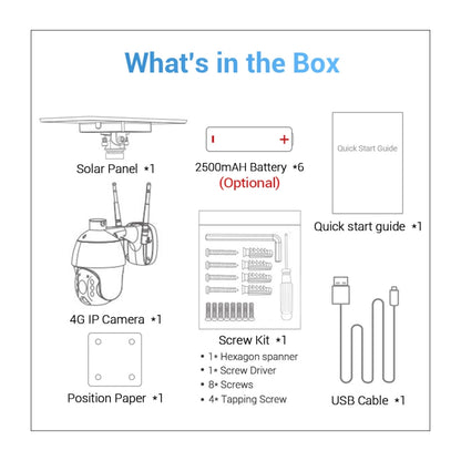 ESCAM QF480 US Version HD 1080P IP66 Waterproof 4G Solar Panel PT IP Camera with Battery, Support Night Vision / Motion Detection / TF Card / Two Way Audio (White) by ESCAM