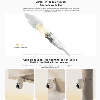 Original Xiaomi CW300 4MP Outdoor Camera IP66 Waterproof Full Color Night Vision WiFi Camera, US Plug by Xiaomi