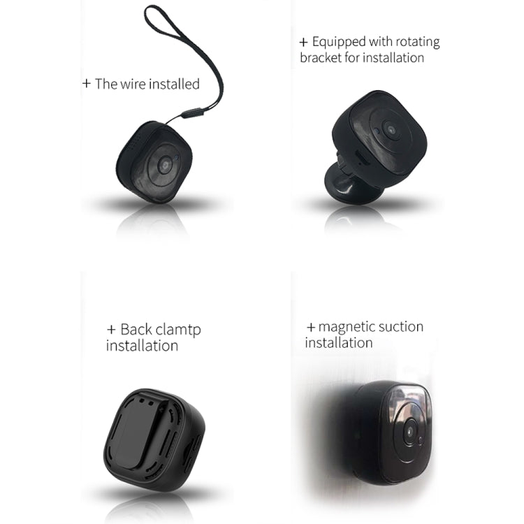 H9 Mini HD 1280 x 720P 120 Degree Wide Angle Wearable Smart Wireless WiFi Surveillance Camera(Black) by bashfashion