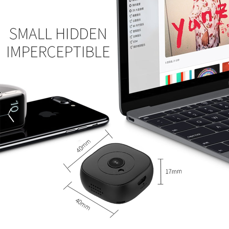 H9 Mini HD 1280 x 720P 120 Degree Wide Angle Wearable Smart Wireless WiFi Surveillance Camera(Black) by bashfashion