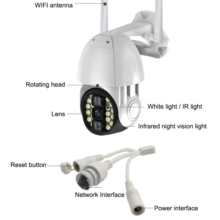 Q20 Outdoor Mobile Phone Remotely Rotate Wireless WiFi HD Camera, Support Three Modes of Night Vision & Motion Detection Video / Alarm & Recording, US Plug by bashfashion