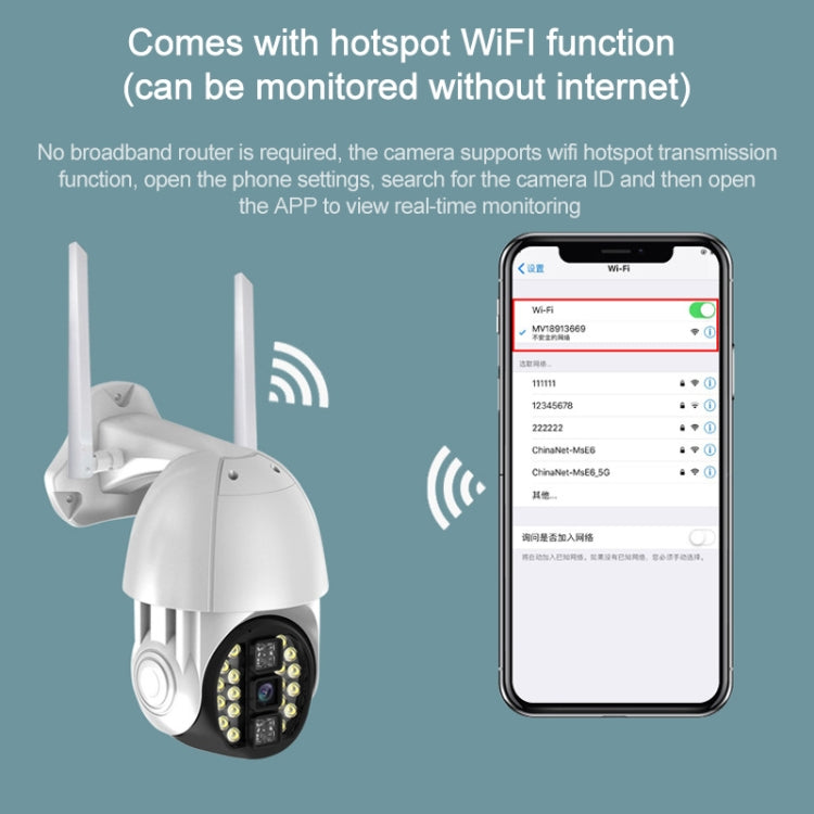 Q20 Outdoor Mobile Phone Remotely Rotate Wireless WiFi HD Camera, Support Three Modes of Night Vision & Motion Detection Video / Alarm & Recording, US Plug by bashfashion