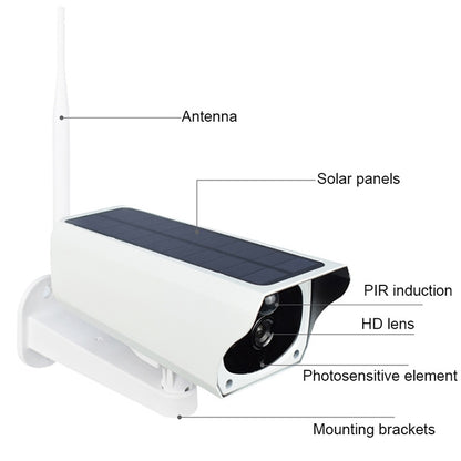 T1-2 2 Megapixel WiFi Version IP67 Waterproof Solar HD Monitor Camera without Battery & Memory, Support Infrared Night Vision & Motion Detection / Alarm & Voice Intercom & Mobile Surveillance by bashfashion