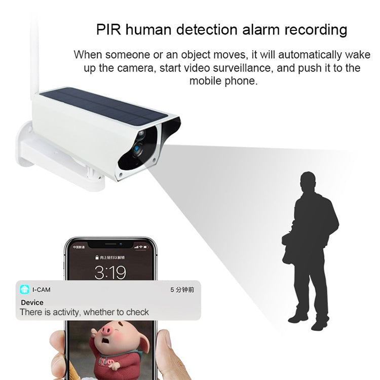 T1-2 2 Megapixel WiFi Version IP67 Waterproof Solar HD Monitor Camera without Battery & Memory, Support Infrared Night Vision & Motion Detection / Alarm & Voice Intercom & Mobile Surveillance by bashfashion