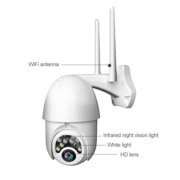 Q10 Outdoor Mobile Phone Remotely Rotate Wireless WiFi 10 Lights IR Night Vision HD Camera, Support Motion Detection Video / Alarm & Recording, EU Plug by bashfashion