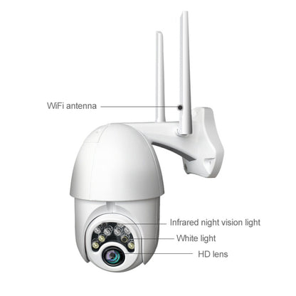 Q10 Outdoor Mobile Phone Remotely Rotate Wireless WiFi 10 Lights IR Night Vision HD Camera, Support Motion Detection Video / Alarm & Recording, EU Plug by bashfashion