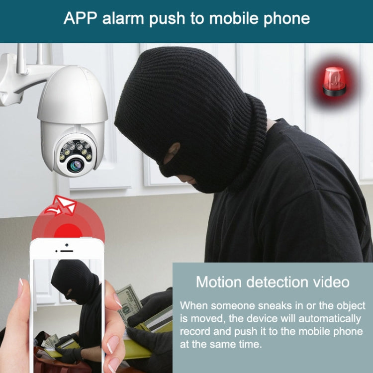 Q10 Outdoor Mobile Phone Remotely Rotate Wireless WiFi 10 Lights IR Night Vision HD Camera, Support Motion Detection Video / Alarm & Recording, EU Plug by bashfashion