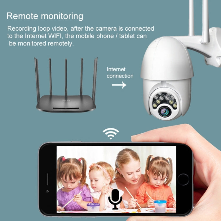 Q10 Outdoor Mobile Phone Remotely Rotate Wireless WiFi 10 Lights IR Night Vision HD Camera, Support Motion Detection Video / Alarm & Recording, UK Plug by bashfashion