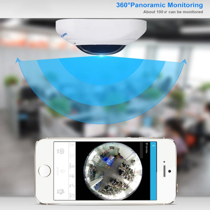 ESCAM Q8 960P 360 Degrees Fisheye Lens 1.3MP WiFi IP Camera, Support Motion Detection / Night Vision, IR Distance: 5-10m, AU Plug(White) by ESCAM