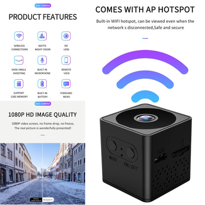 Q16 Mini WiFi Wireless Network Action Camera Wide-angle Recorder with Night Vision and Motion Detection (Black) by bashfashion