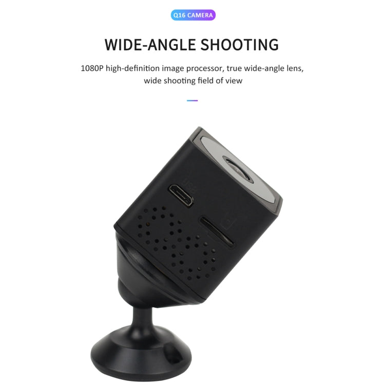 Q16 Mini WiFi Wireless Network Action Camera Wide-angle Recorder with Night Vision and Motion Detection (Black) by bashfashion