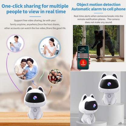K9 Cute Pets Smart Home Camera, Support Night Vision & Two-way Voice & Motion Detection (White) by bashfashion