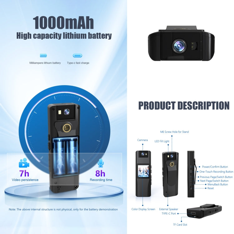 L12 180 Degrees Rotation Conference Video Recording Camera Mini HD 720P WiFi Camera (Black) by bashfashion