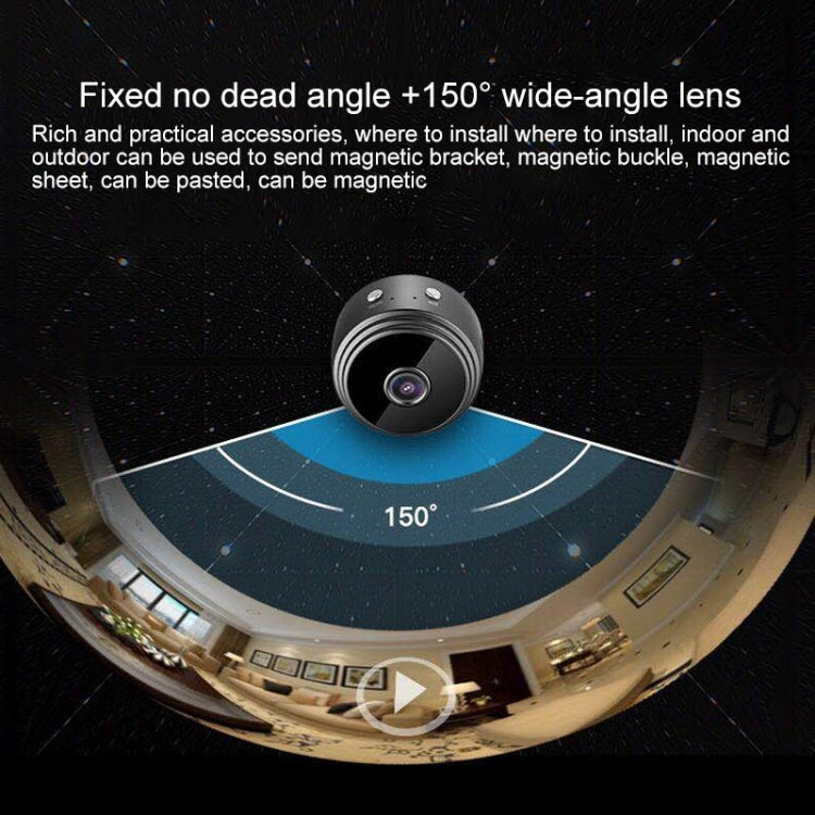 A9 1080P WiFi IP Camera Mini DV(White) by bashfashion