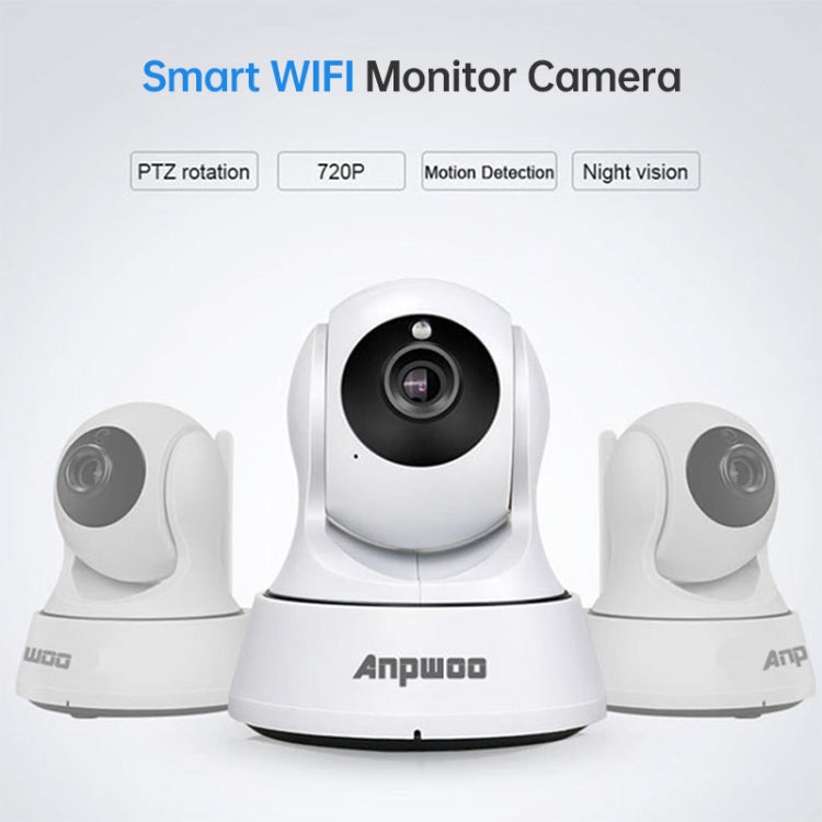 Anpwoo-YT002W 100W 3.6mm Lens Wide Angle 720P Smart WIFI Monitor Camera , Support Night Vision & TF Card Expansion Storage by Anpwoo