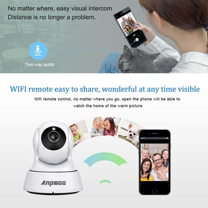 Anpwoo-YT002W 100W 3.6mm Lens Wide Angle 720P Smart WIFI Monitor Camera , Support Night Vision & TF Card Expansion Storage by Anpwoo