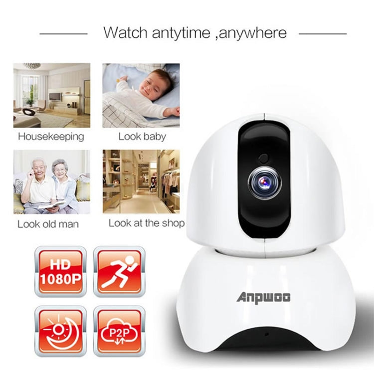 Anpwoo-YT003 2.0 Mega 3.6mm Lens Wide Angle 1080P Smart WIFI Monitor Camera , Support Night Vision & TF Card Expansion Storage, EU Plug by Anpwoo