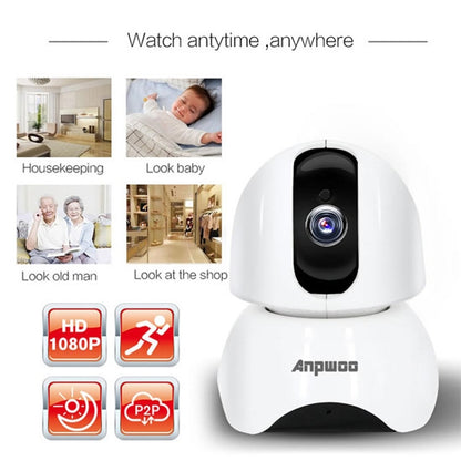 Anpwoo-YT003 2.0 Mega 3.6mm Lens Wide Angle 1080P Smart WIFI Monitor Camera , Support Night Vision & TF Card Expansion Storage, EU Plug by Anpwoo