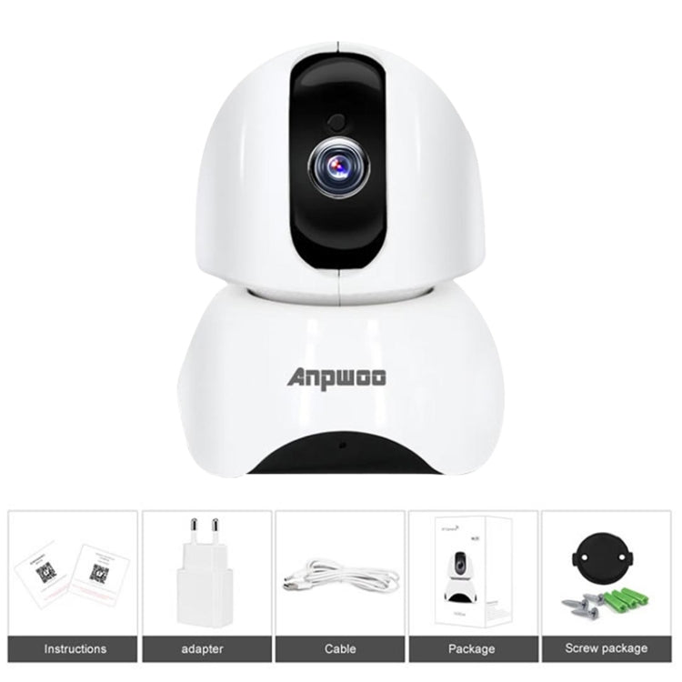 Anpwoo-YT003 2.0 Mega 3.6mm Lens Wide Angle 1080P Smart WIFI Monitor Camera , Support Night Vision & TF Card Expansion Storage, EU Plug by Anpwoo