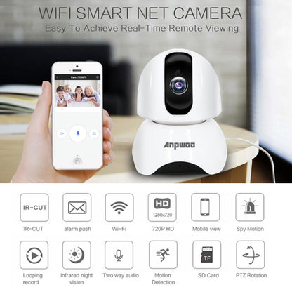 Anpwoo-YT003 2.0 Mega 3.6mm Lens Wide Angle 1080P Smart WIFI Monitor Camera , Support Night Vision & TF Card Expansion Storage, EU Plug by Anpwoo