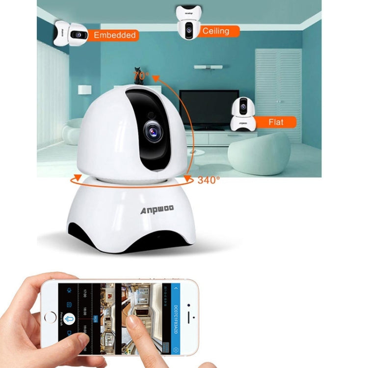 Anpwoo-YT003 2.0 Mega 3.6mm Lens Wide Angle 1080P Smart WIFI Monitor Camera , Support Night Vision & TF Card Expansion Storage, EU Plug by Anpwoo