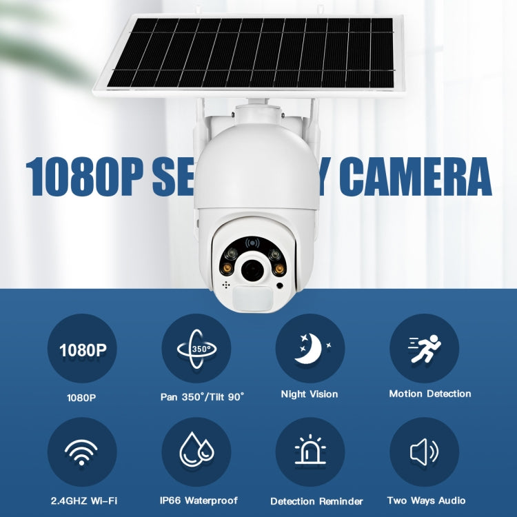 T22 1080P Full HD Solar Powered 4G Network US Version Camera, Support PIR Alarm, Night Vision, Two Way Audio, TF Card by bashfashion