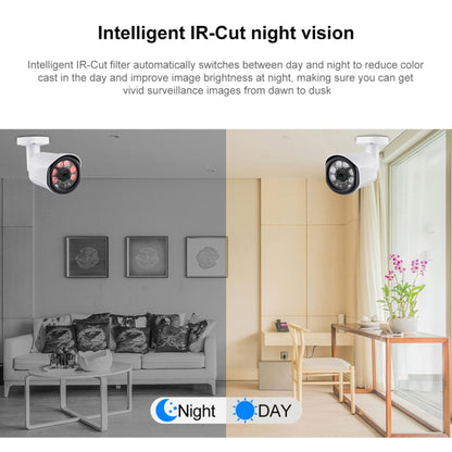 A4B3 / Kit 4CH 1080N Surveillance DVR System and 720P 1.0MP HD Weatherproof CCTV Bullet Camera, Support Infrared Night Vision & P2P & QR Code Scan Remote Access(White) by bashfashion