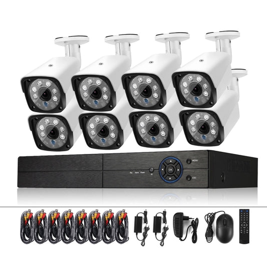 A8B3 / Kit 8CH 1080N Surveillance DVR System and 720P 1.0MP HD Weatherproof Bullet Camera, Support Infrared Night Vision & P2P & Phone Remote Monitor(White) by bashfashion