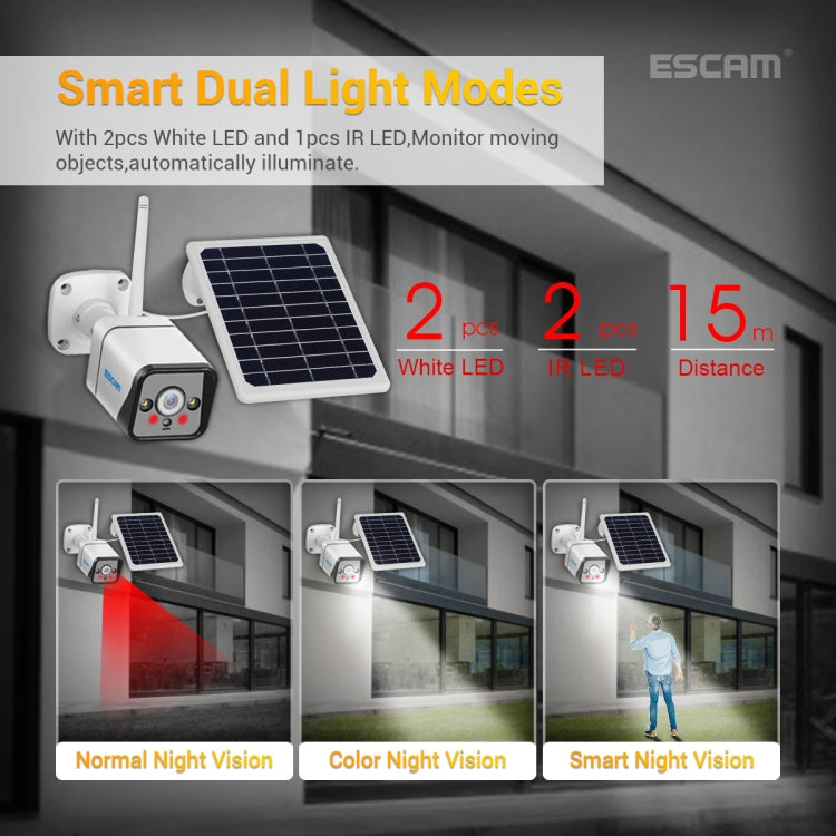 ESCAM QF320 HD 1080P 4G Solar Panel IP Camera, Support Night Vision & TF Card & PIR Motion Detection & Two Way Audio by ESCAM