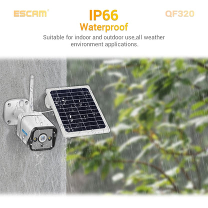ESCAM QF320 HD 1080P 4G Solar Panel IP Camera, Support Night Vision & TF Card & PIR Motion Detection & Two Way Audio by ESCAM
