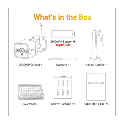 ESCAM QF320 HD 1080P 4G Solar Panel IP Camera, Support Night Vision & TF Card & PIR Motion Detection & Two Way Audio by ESCAM