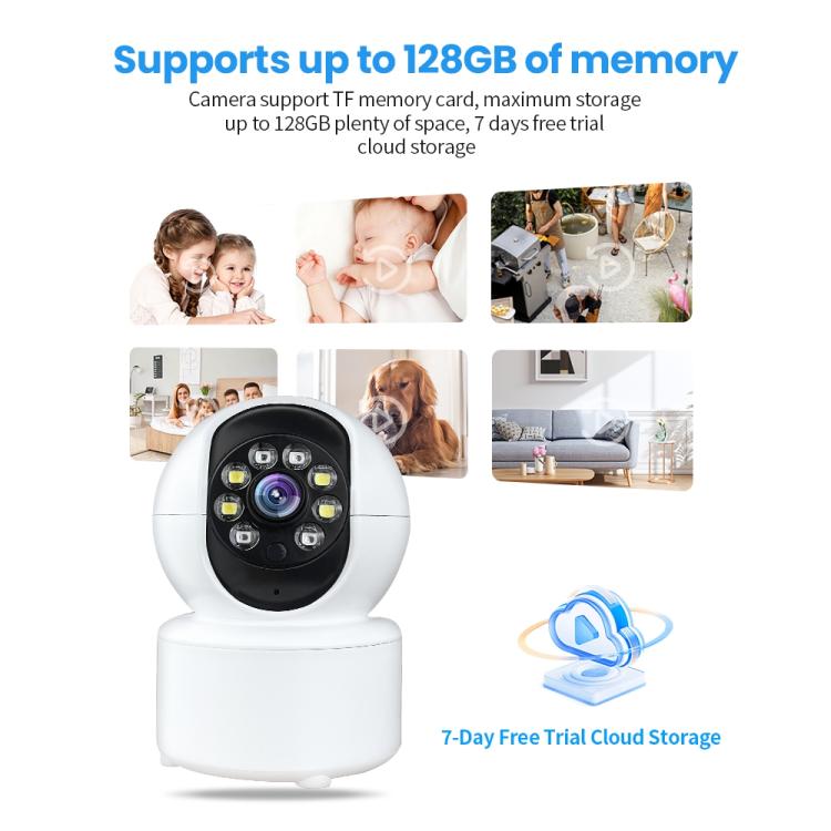 A10 Mini 360 PTZ WiFi Surveillance Camera Smart Home IP Camera Night Vision Baby Monitor (White) by bashfashion