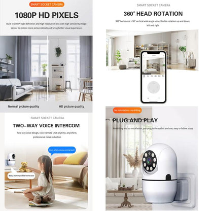 A11 WiFi Smart Home PTZ Webcam IP Camera Night Vision Monitor (US Plug) by bashfashion