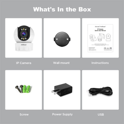 SriHome SH046 4.0 Million Pixels FHD Low Power Consumption Wireless Home Security Camera System (AU Plug) by SriHome