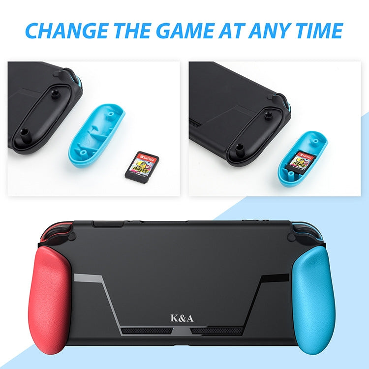 TPU Shell Handle Grip with Game Card Slot Anti-Shock Cover Silicone Case for Nintendo Switch, with Logo by bashfashion