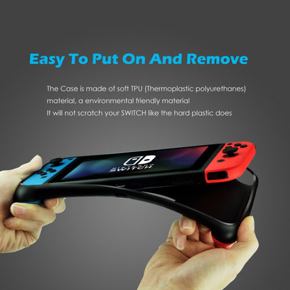 TPU Shell Handle Grip with Game Card Slot Anti-Shock Cover Silicone Case for Nintendo Switch, with Logo by bashfashion