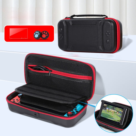 Portable EVA Storage Bag Protective Case Handbag with Holder Function for Nintendo Switch Console, Size: 26x12.5x7cm(Black Red) by bashfashion