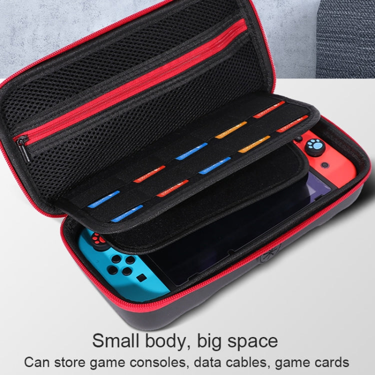 Portable EVA Storage Bag Protective Case Handbag with Holder Function for Nintendo Switch Console, Size: 26x12.5x7cm(Black Red) by bashfashion