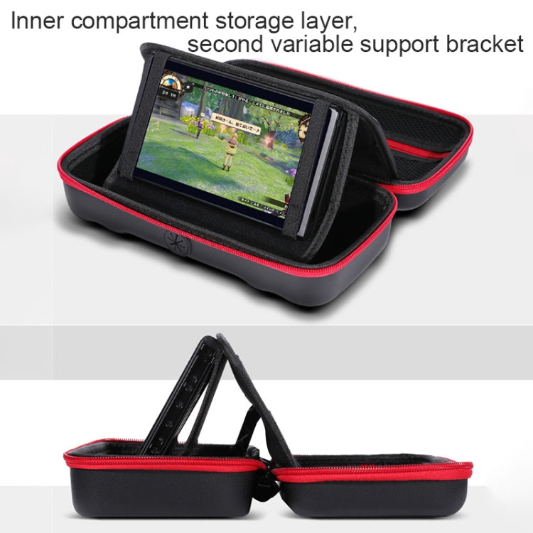 Portable EVA Storage Bag Protective Case Handbag with Holder Function for Nintendo Switch Console, Size: 26x12.5x7cm(Black Red) by bashfashion
