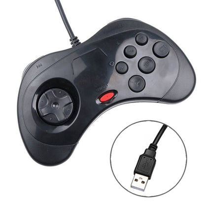USB Computer Game Handle Controller for Sega Saturn(Black) by bashfashion