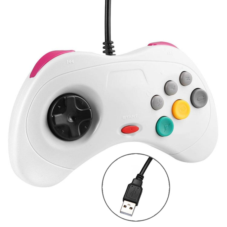 USB Computer Game Handle Controller for Sega Saturn(White) by bashfashion
