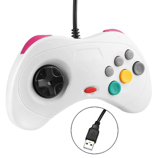 USB Computer Game Handle Controller for Sega Saturn(White) by bashfashion