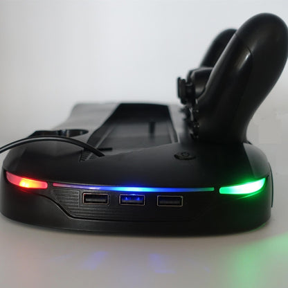 Multi-function Host Machine Dissipate Heat Charging Base Holder for PS4 Pro / Slim(White) by bashfashion