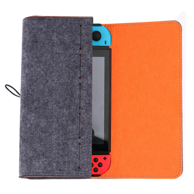 Portable Soft Felt Handbag Storage Protective Bag for Nintendo Switch(Dark Gray) by bashfashion