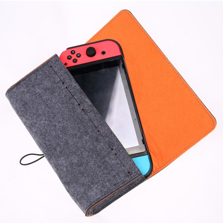 Portable Soft Felt Handbag Storage Protective Bag for Nintendo Switch(Dark Gray) by bashfashion