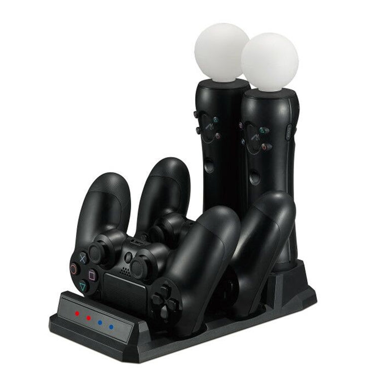 4 in 1 Charger USB Charging Dock Station Stand with LED Indicator for Playstation PS4 Controller & PS Move Controller by bashfashion