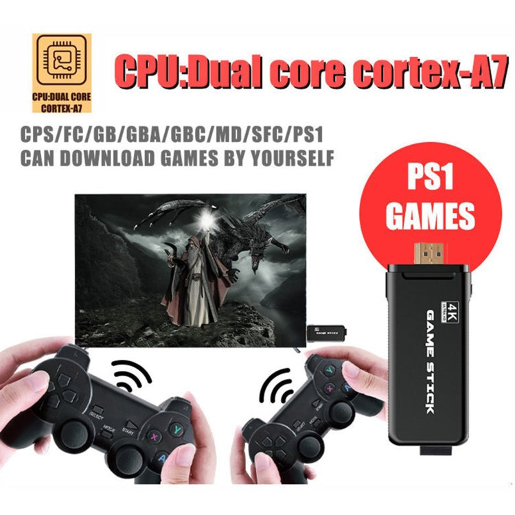 PS3000 64GB 4K Retro Game Stick with 2 Wireless Gamepads 10000+ Games Pre-installed by bashfashion